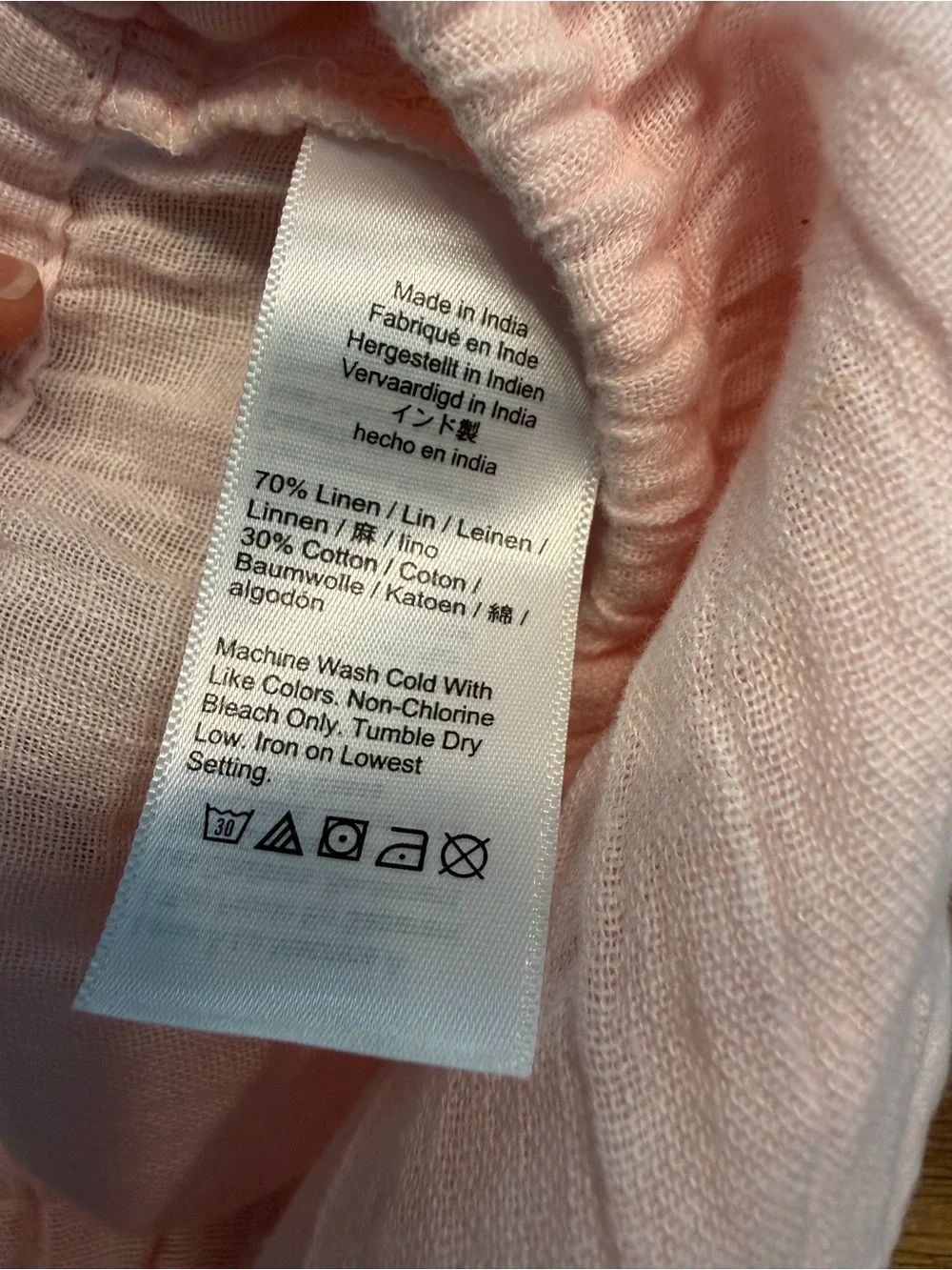 NEW J. Crew Beach pant in Hampton linen-blend pale pink CS391 Large swim coverup
